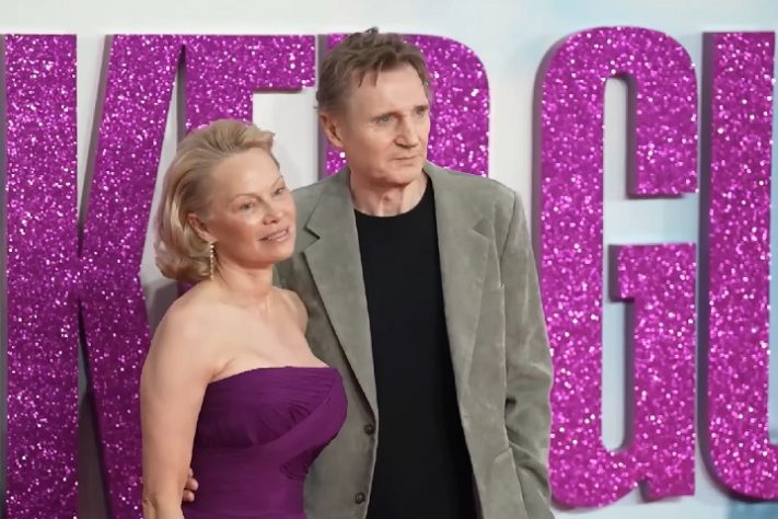 Liam Neeson e Pamela Anderson - Reprodução