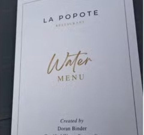 Restaurante lança ‘carta de águas minerais’ ao estilo de vinho