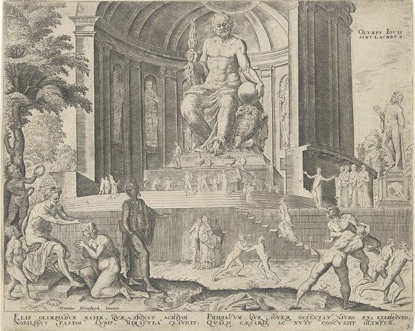 Estátua de Zeus em Olímpia, Grécia (Sete Maravilhas do Mundo Antigo) - Wikimedia Commons/Rijksmuseum