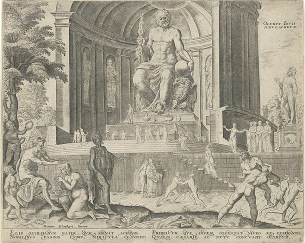 Representava a supremacia de Zeus e o orgulho da cidade de Olímpia, sede dos Jogos Olímpicos. Foi destruída no século 5 d.C., provavelmente em um incêndio em Constantinopla, para onde teria sido levada.