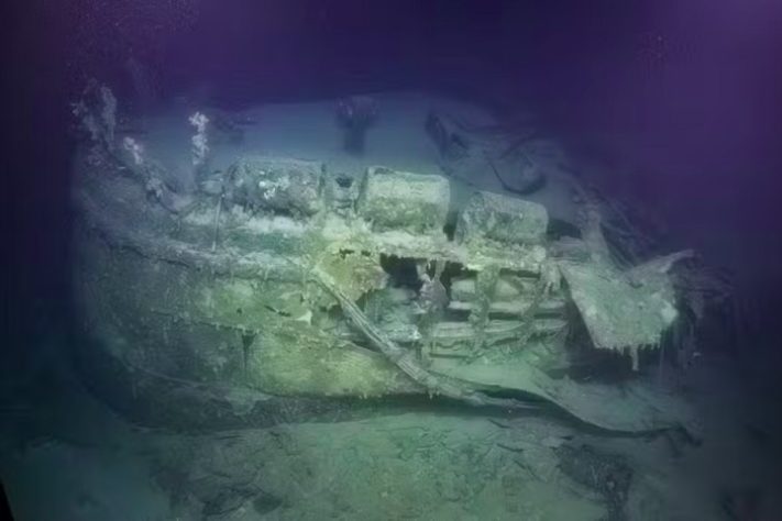 Embarcação IJN Teruzuki, um dos 13 navios encontrados pela equipe de pesquisadores no Estreito de Iron Bottom - Divulgação/Ocean Exploration Trust
