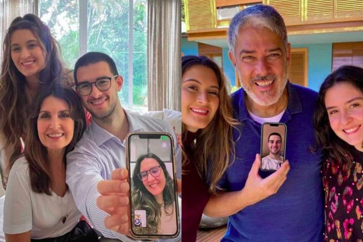 William Bonner, Fátima Bernardes e filhos - Montagem/Reprodução Instagram