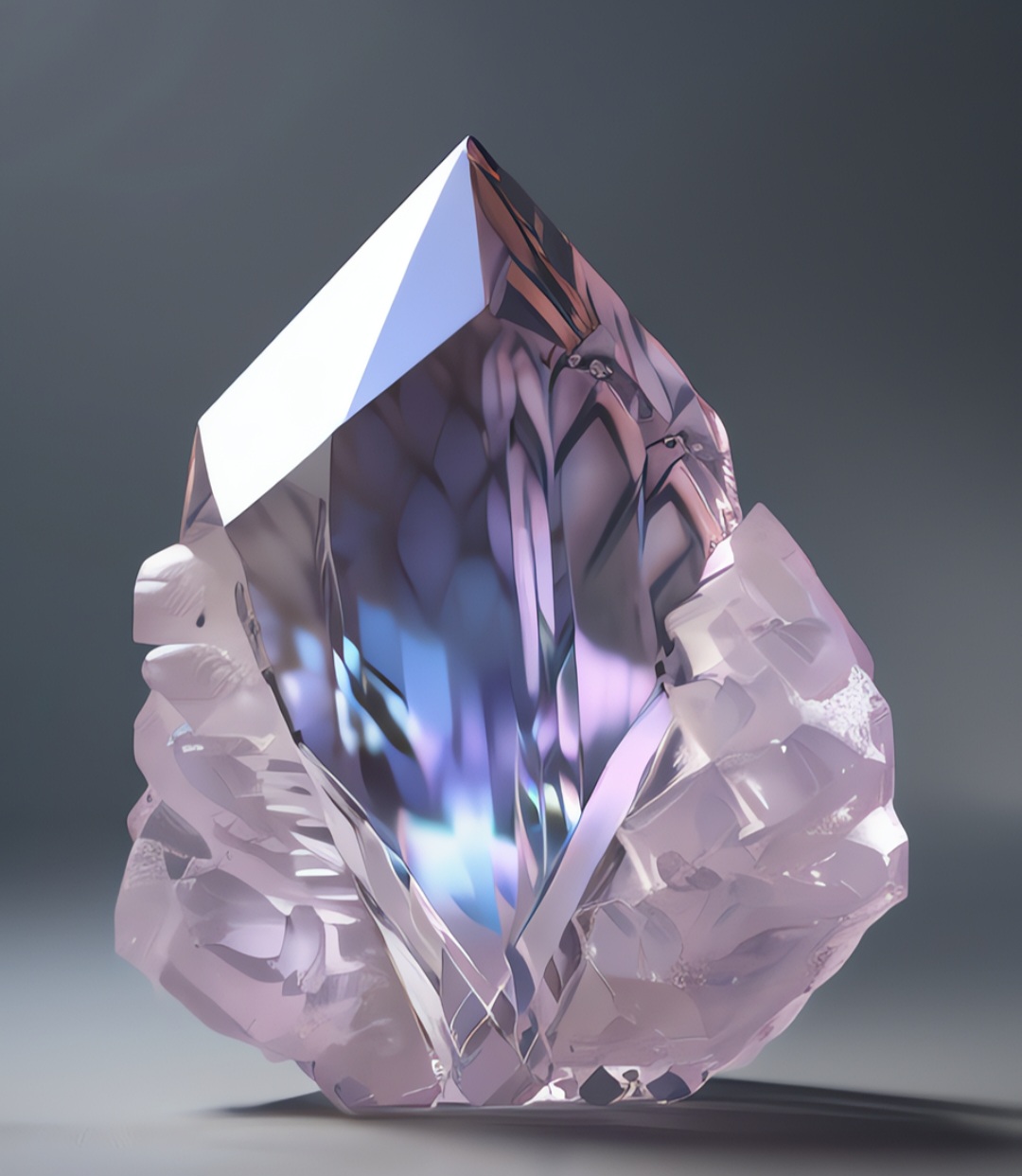 O quartzo rosa é associado ao amor e à harmonia, sendo popular em objetos de decoração e práticas espirituais. Sua cor vem de traços de titânio ou manganês.