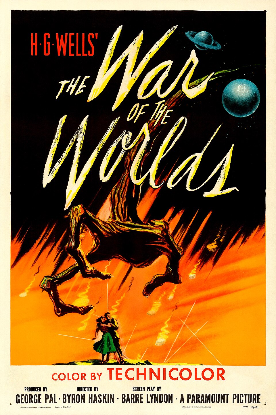A pioneira entre as versões famosas, de 1953,  teve direção de Byron Haskin. O filme foi uma das primeiras grandes produções de ficção científica da era do pós-guerra nos Estados Unidos. 
