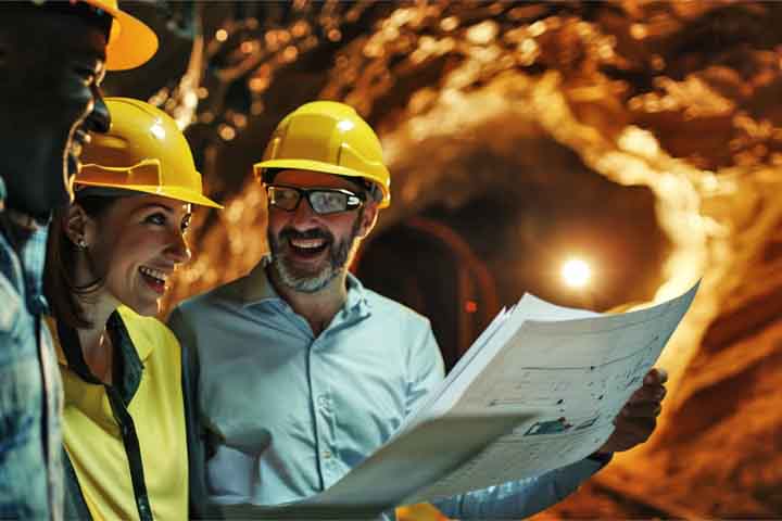 Engenheiros de minas e afins – R$ 13.055 – graduação em Engenharia de Minas (5 anos), com atuação na extração mineral e gerenciamento de minas. O trabalho envolve planejar operações e otimizar recursos.-Imagem Freepik