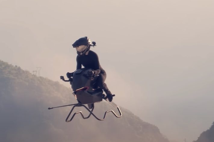Empresário desenvolve moto voadora inspirada em Star Wars — Divulgação 