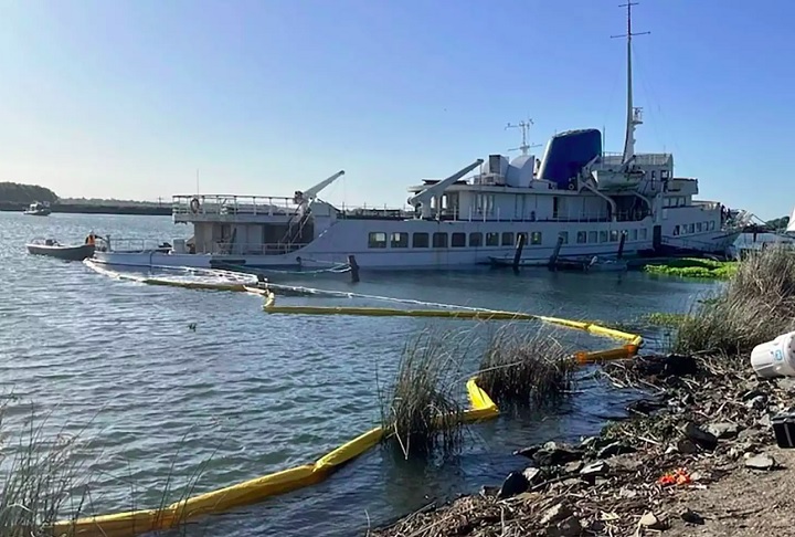 Na ocasião, foi constatado um vazamento de diesel e risco de contaminação ambiental.