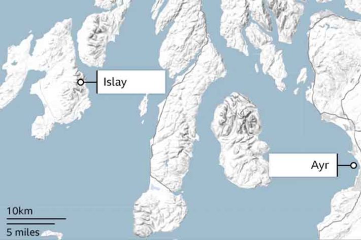Castelo real esquecido na Escócia na Ilha Finlaggan - Googles maps