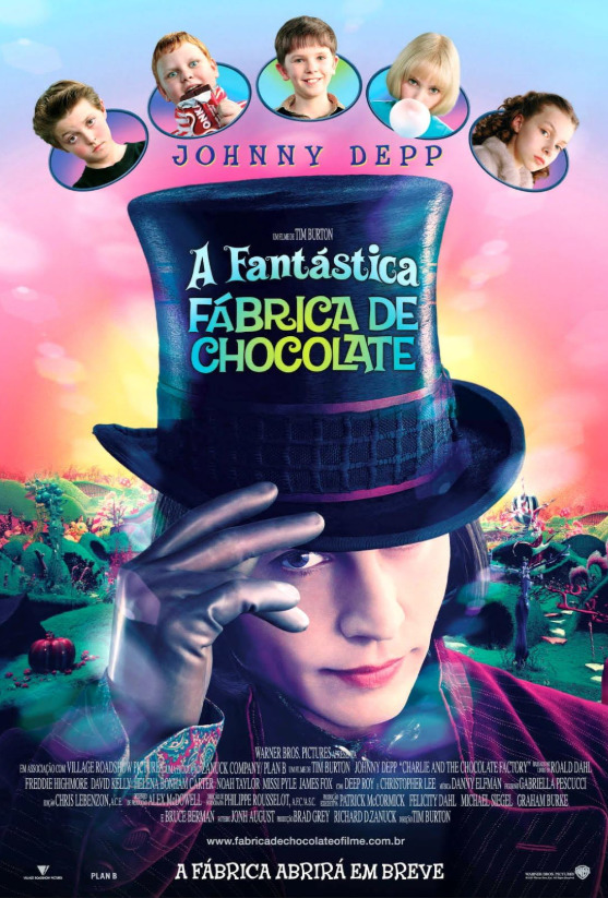 Burton dirigiu â??A FantÃ¡stica FÃ¡brica de Chocolateâ?, de 2005, tambÃ©m com Johnny Depp no papel principal. O ator Ã© um dos preferidos do cineasta. A produÃ§Ã£o foi bem recebida tanto pelo pÃºblico quanto pela crÃ­tica.

