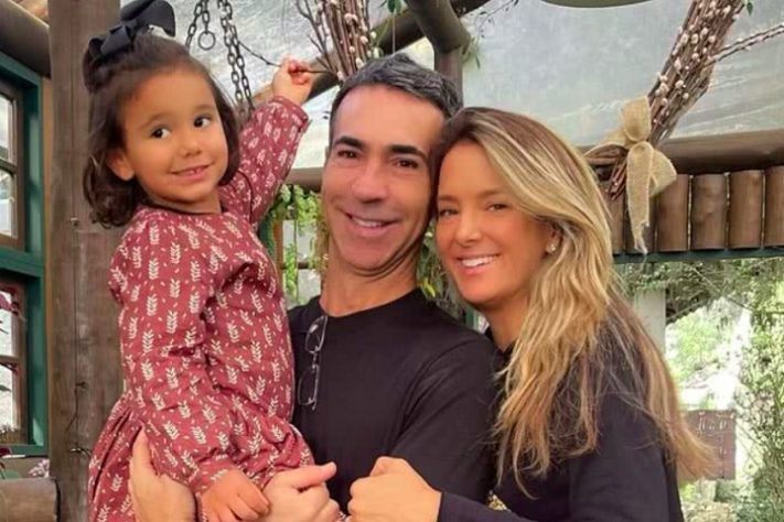 César Tralli, Ticiane Pinheiro e filha Manuella - Reprodução/Instagram