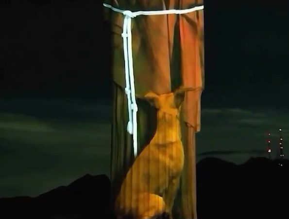Já tinha visto? Cristo Redentor abraça cachorro caramelo
