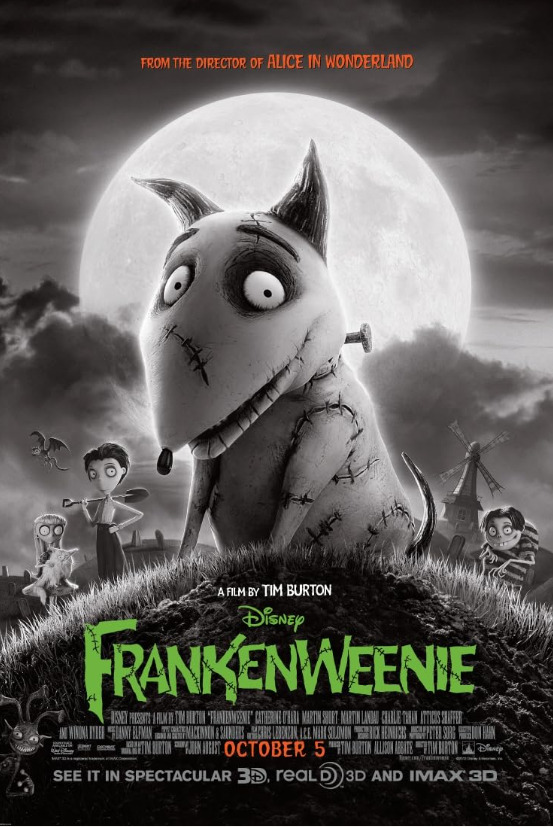 Dirigiu a animação em stop-motion “Frankenweenie”, de 2012, indicada ao Oscar de Melhor Filme de Animação. É uma versão expandida do curta de 1984, também dirigido por Burton.
