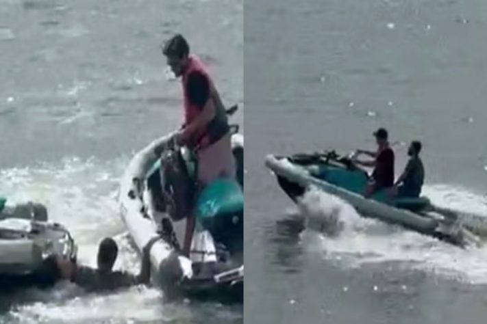 Homem acumula dívida de R$ 90 mil em navio e pula no mar para não pagar - Montagem/Reprodução