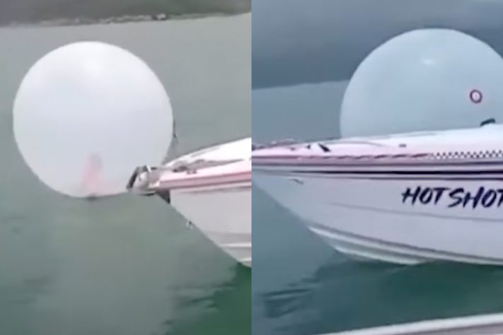 Criança é resgatada de bolha inflável à deriva no mar, no litoral de São Paulo – Montagem/Reprodução