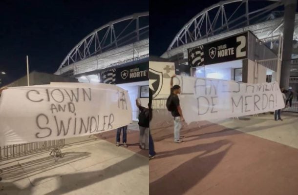 Torcida do Botafogo protesta contra John Textor: “Palhaço”