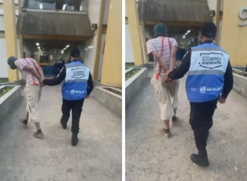 E ele chamou atenção justamente por causa da roupa e dos trejeitos, imitando o protagonista do seriado cômico. -