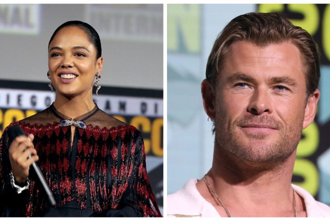 Tessa Thompson elogia Chris Hemsworth: “Um bebê com músculos”