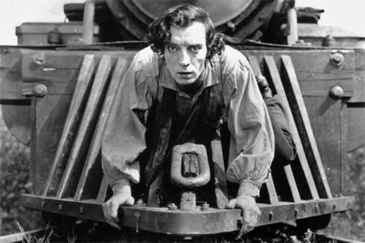 Filme, A General (1926) - Buster Keaton (nascido Joseph Frank Keaton VI;) ator, comediante, diretor, produtor, roteirista e dublê americano. - Divulgação