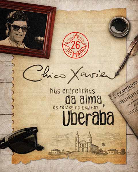 O médium Chico Xavier e a cidade de Uberaba serão o enredo da Tom Maior no Carnaval 2026. O foco do carnavalesco Flávio Campello é mesclar traços da biografia do mineiro com a cidade.