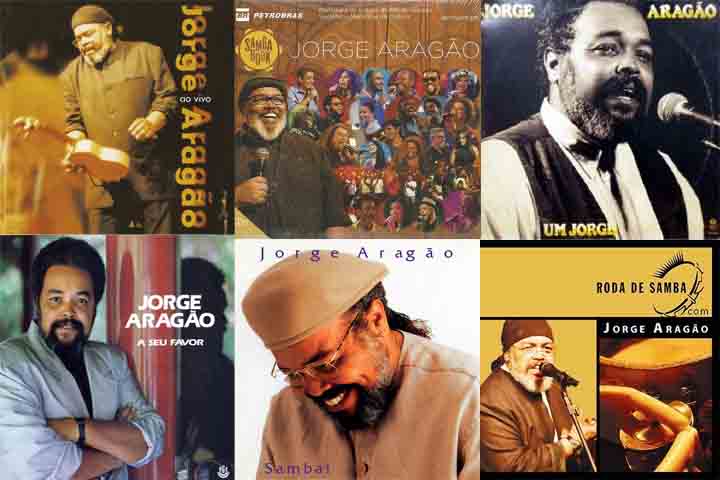 Jorge Aragão já lançou mais de 20 discos, com discografias que chegam a mais de 30 álbuns, incluindo os de estúdio e gravações ao vivo