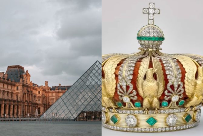 Coroa com mais de 1,3 mil diamantes é encontrada na rua após roubo no Louvre, em Paris