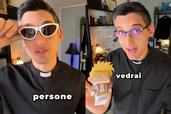 Padre bonitão que exibe músculos nas redes sociais é advertido por superiores da Igreja – Montagem/Reprodução/Redes Sociais 