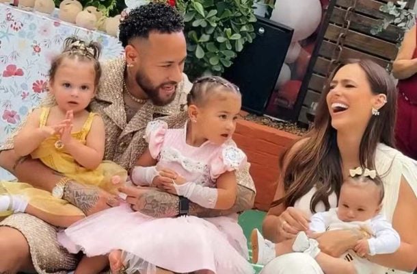 Neymar contorna desavenças e reúne filhas em megaevento de aniversário de Mavie