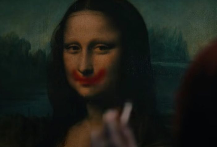 Quadro de Mona Lista ganhou um sorriso de batom para divulgação do filme 