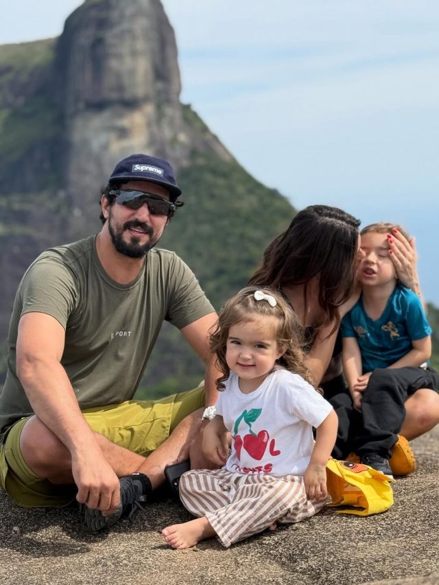 Renato Góes aproveita fim das gravações de “Vale Tudo” em família