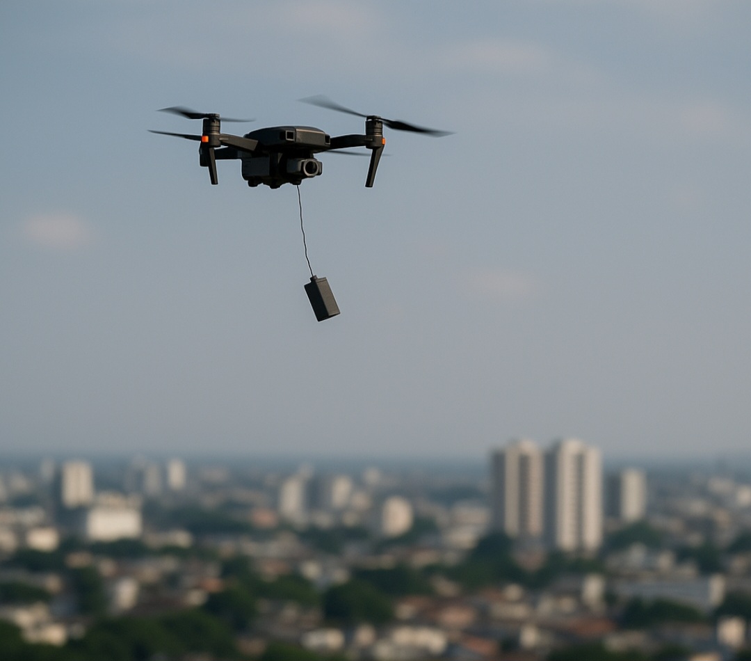 A ação demonstra o quanto um equipamento que poderia facilitar a vida das pessoas em diversos aspectos também passou a cumprir uma missão criminosa nas mãos de bandidos. 