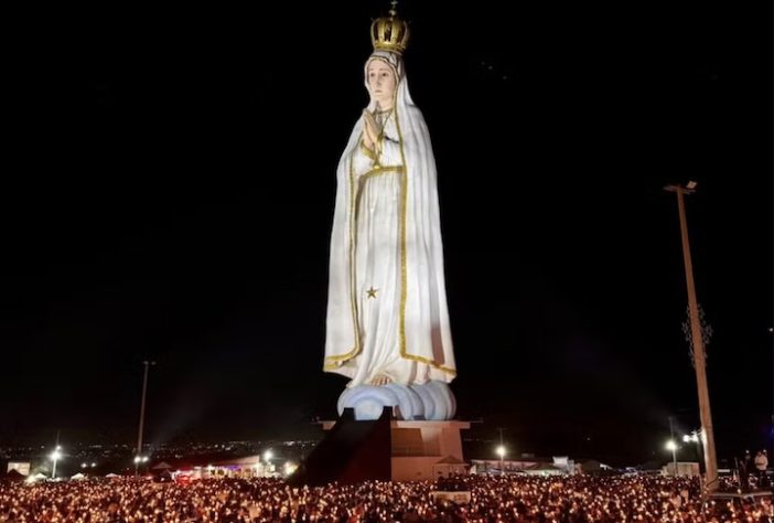 Estátua gigante de Nossa Senhora de Fátima no Crato, no Ceará - Reprodução/TV Verdes Mares