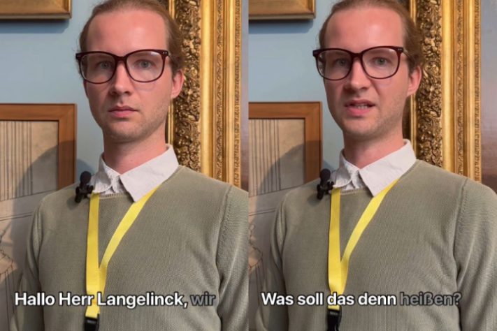 Guia rabugento faz sucesso em museu da Alemanha e viraliza nas redes sociais - Montagem/Reprodução/Instagram