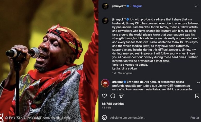 Jimmy Cliff morreu aos 81 anos - Reprodução/Instagram