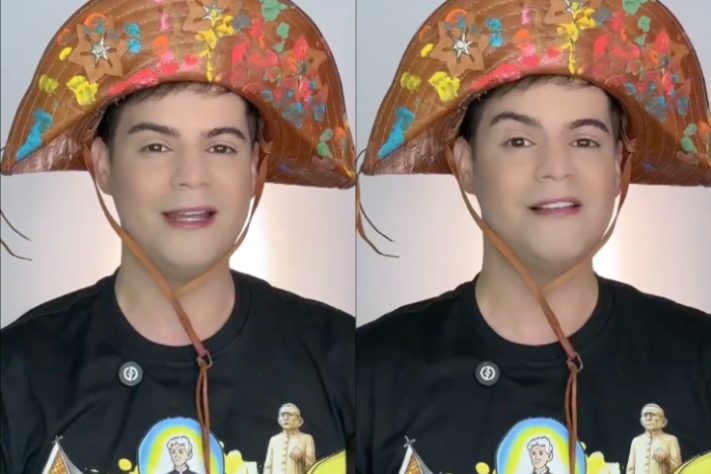 David Ferreira, artista cearense conhecido por ilustrar o próprio corpo em homenagem a santos católicos - Reprodução/Instagram