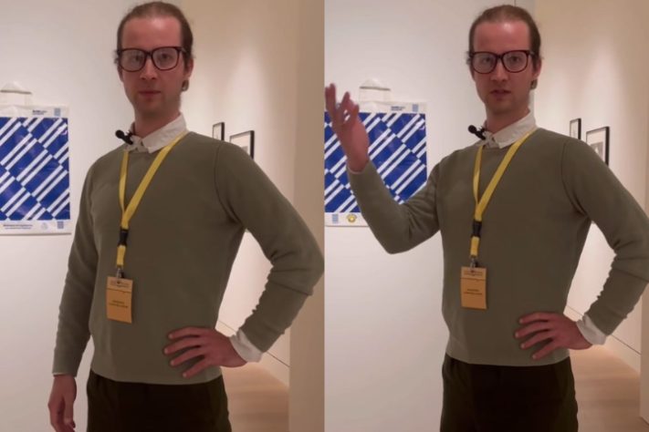 Guia rabugento faz sucesso em museu da Alemanha e viraliza nas redes sociais - Montagem/Reprodução/Instagram