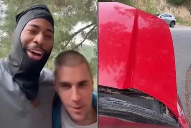 Justin Bieber socorre motorista à beira da estrada e vídeo viraliza