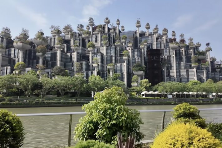 'Sky Gardens', Megacomplexo com mil árvores em colunas chama a atenção em Xangai, na China - Reprodução/YouTube