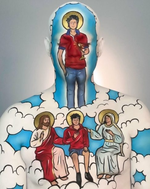 Essa ilustração se soma a outras maquiagens religiosas que o artista já realizou, como as de Nossa Senhora Aparecida e Carlo Acutis.