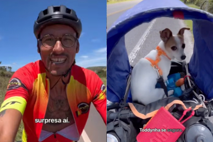 Após superar câncer, ciclista percorre 12 mil km com cachorrinha: ‘Vida com mais propósito’