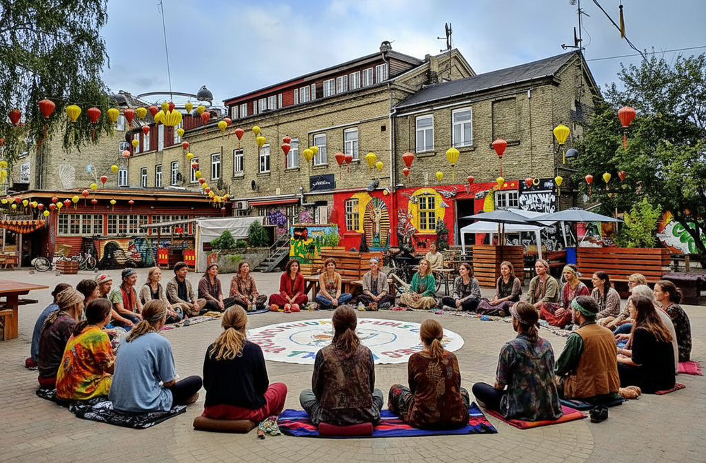 Christiania é organizada por assembleias abertas, onde moradores discutem e decidem coletivamente sobre questões da comunidade. Não há líderes fixos, mas sim consenso e participação ativa. Esse modelo de autogestão é visto como experimento democrático alternativo. Ele fortalece o senso de pertencimento e responsabilidade compartilhada.