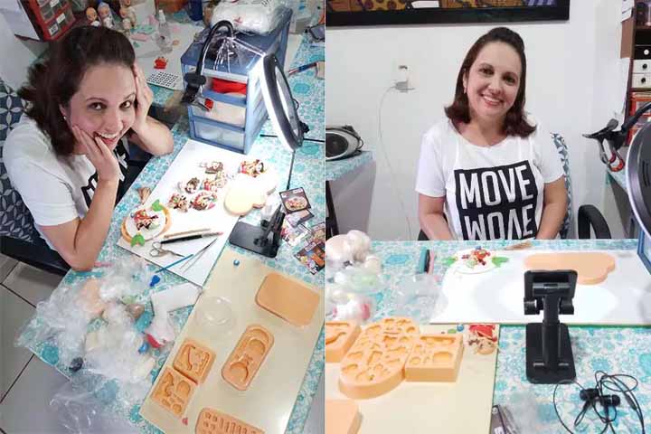 Carla e Roberta transformam arte em renda - Arte em biscuit - Reprodução de arquivo Pessoal