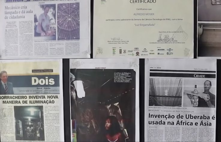 Brasileiro Alfredo Moser inventou lâmpada de garrafa PET e ganhou reconhecimento internacional - Reprodução/YouTube