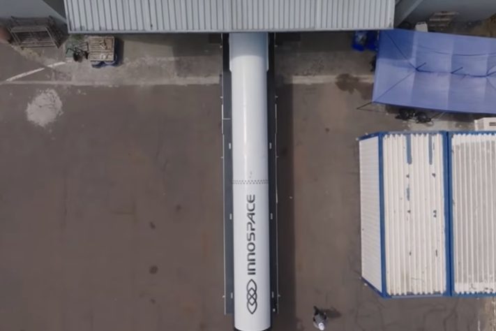 Foguete sul-coreano HANBIT-Nano explodiu após ser lançado no Maranhão - Reprodução/Innospace