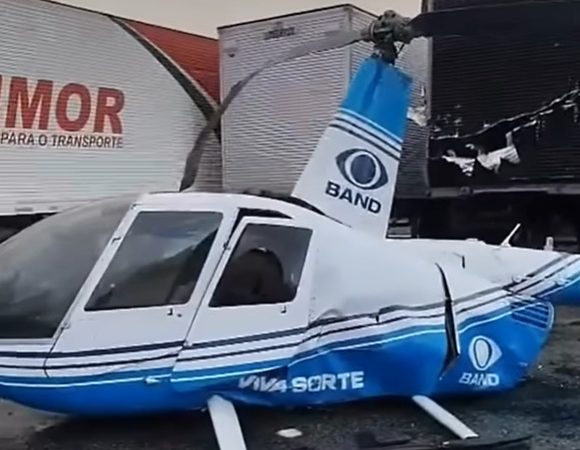 Helicóptero da Band faz pouso forçado em São Paulo