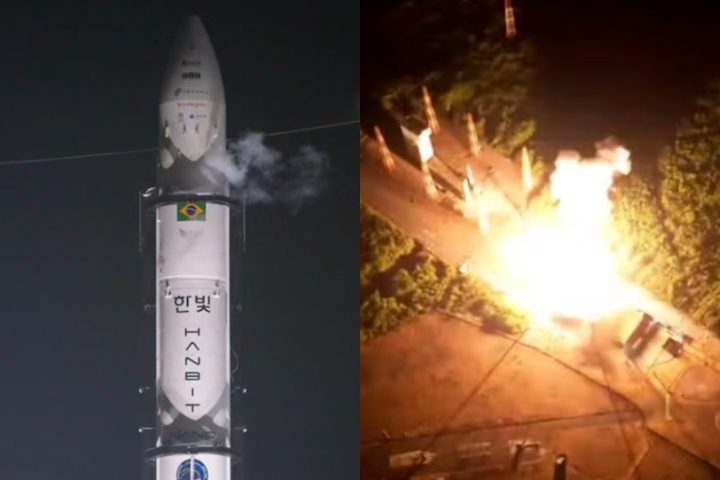 Foguete sul-coreano HANBIT-Nano explodiu após ser lançado no Maranhão - Reprodução/Innospace