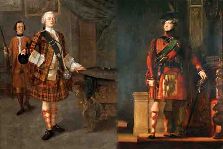 A tradicional e famosa saia que costuma ser vestida por homens na Escócia chama-se kilt. Ela é um símbolo nacional fortemente ligado à identidade cultural escocesa. -  (crédito:  Domínio Público/Wikimédia Commons)