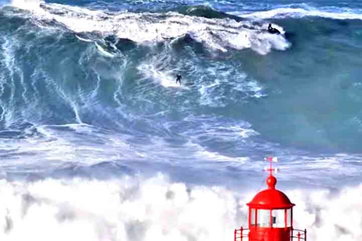 Praia de Nazaré, em Portugal