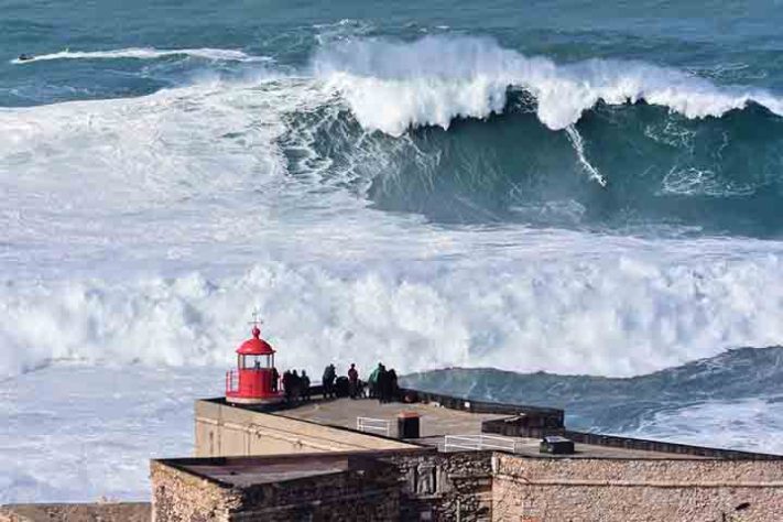 Praia de Nazaré, em Portugal