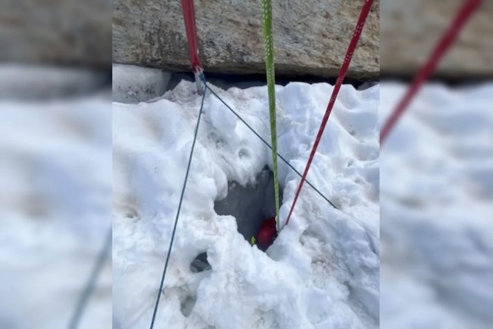 Chihuahua salva dono que caiu numa fenda em uma geleira na Suíça – Reprodução/Air Zermatt AG