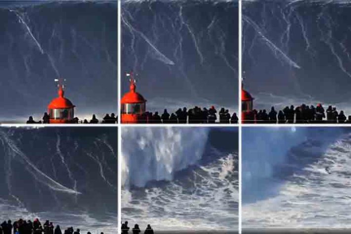 Praia de Nazaré, em Portugal